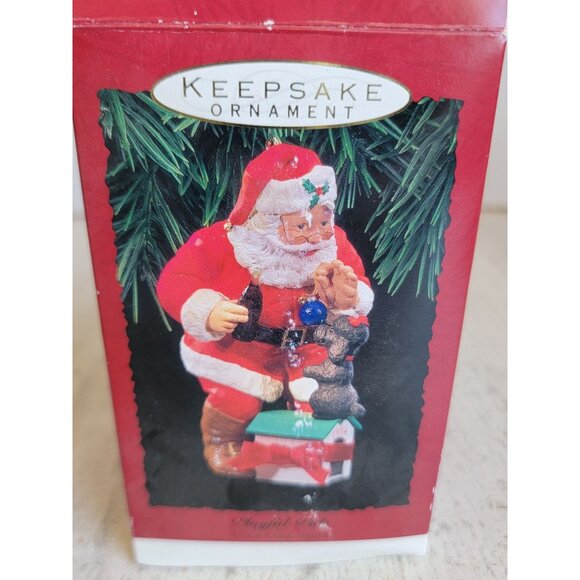 Hallmark playful pals Coca-Cola puppy Santa ornament Xmas - Picture 7 of 7